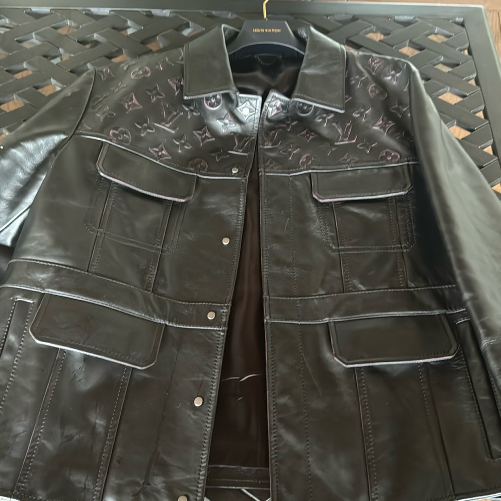 Men Louis Vuttion leather jacket